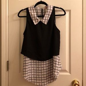 White and black shirt